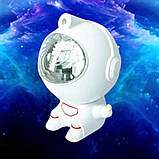 Нічник Астронавт дитячий лазерний проектор зоряного неба світильник Космонавт із Bluetooth колонкою та пультом, фото 2