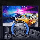 Багатофункціональне ігрове кермо 4в1 з коробкою передач педалями гальма та газу Джойстик-руль для PS3/PS4/ПК, фото 10