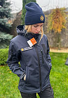 Жіноча курточка SOFTSHELL, жіночий тактичний одяг, військовий одяг, спец одяг для жінок синя, чорна, олива