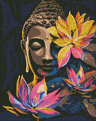 Мозаїка алмазна Ідейка Будда з лотосами ©art_selena_ua (AMO7799) 40 х 50 см (На підрамнику)