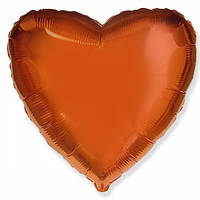 Фольгована кулька "Серце" оранжева металік 18"(45см) 1шт.