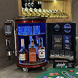 Бочка бар у червоному кольорі на коліщатках із підсвіткою, наливатором, оригінальний подарунок босу, від колективу, фото 6