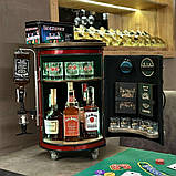 Бочка бар у червоному кольорі на коліщатках із підсвіткою, наливатором, оригінальний подарунок босу, від колективу, фото 2