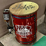 Бочка бар у червоному кольорі на коліщатках із підсвіткою, наливатором, оригінальний подарунок босу, від колективу, фото 9