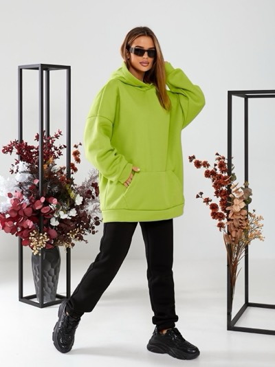 Подовжений худи тринитка з начосом ОVERSIZE H500-10 осінь-зима. вир-во Україна., фото 1