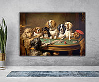 Картина интерьерная на холсте для кабинета Собаки играют в покер