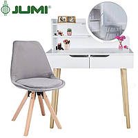 Туалетный столик Jumi SCANDI + кресло Saida серый /Материал стола - МДФ;