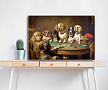 Картина інтер'єрна на полотні для кабінету Собаки грають у покер, фото 2