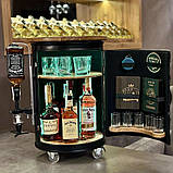 Бочка бар у чорному кольорі на коліщатках із підсвіткою, наливатором, подарунок до дня захисника України, фото 8