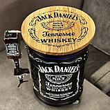 Бочка бар у чорному кольорі на коліщатках із підсвіткою, наливатором, подарунок до дня захисника України, фото 7