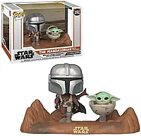 Фигурка Funko Pop Фанко Поп Star Wars Мандалорец с Малышом Йодой Mandalorian with the child 10 см №390 AEx