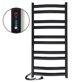 Електрична рушникосушка Flyme EF Atlant 1100L (терморегулятор + таймер) колір чорний, ліва