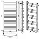 Рушникосушка електрична Flyme EF Atlant 1100R (терморегулятор, таймер) праве підключення, фото 3