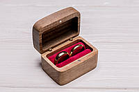 Шкатулка - коробочка для свадебных колец с индивидуальным логотипом «Пламя» Индивидуальная гравировка