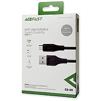 Кабель зарядки AceFast C3-09 2.4A USB to Micro 1.2 м черный