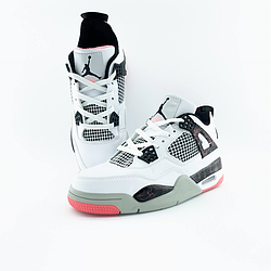 Чоловічі кросівки Nike Air Jordan 4 Fight Nostalgia White Orang Взуття Найк Джордан Ретро 4 білий оранж