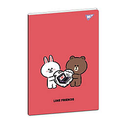 Зошит для записів Yes А4 40 арк з висічкою Line Friends клітинка