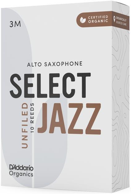 Тростини для альт-саксофона D'Addario ORGANIC SELECT JAZZ — ALTO SAX UNFILED 3M — 10 PACK, фото 1