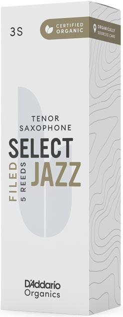 Трости для тенор-саксофона D'Addario ORGANIC SELECT JAZZ - TENOR SAX FILED 3S - 5 PACK, фото 1
