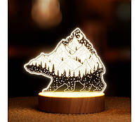 Светильник-ночник от USB "Медведь с горами".