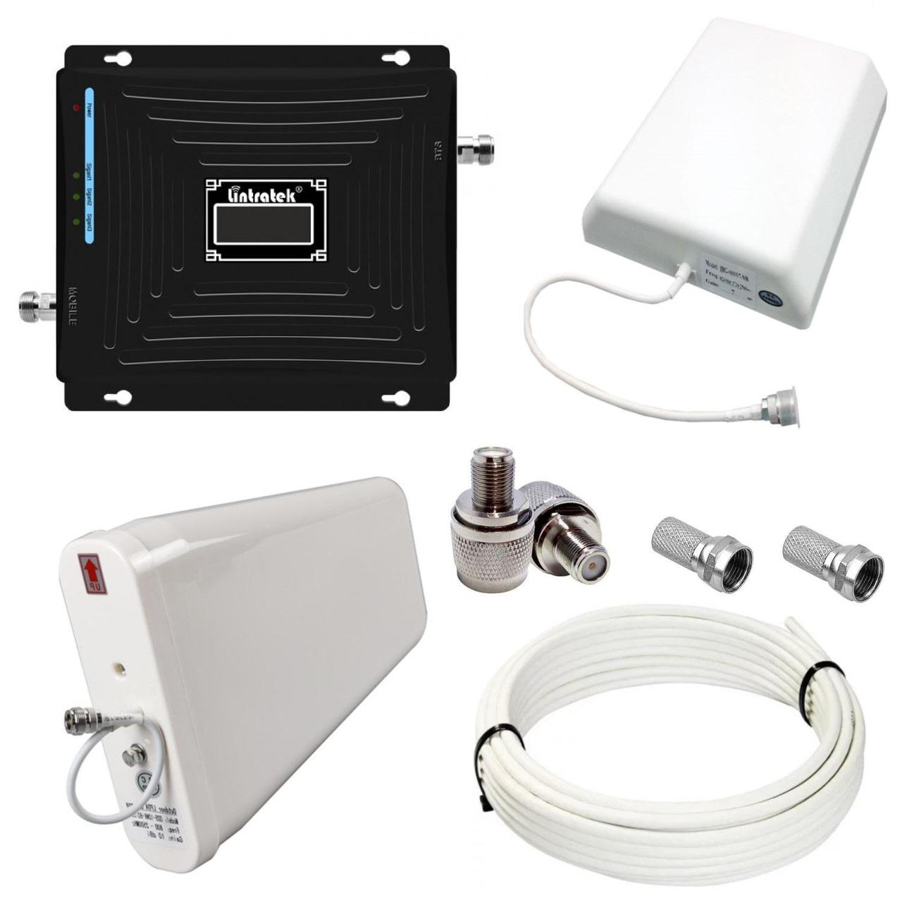 Репітер підсилювач мобільного зв'язку і інтернету Lintratek KW19L-GDW GSM 3G 4G 900 1800 2100 МГц (10/8 дБі), фото 1