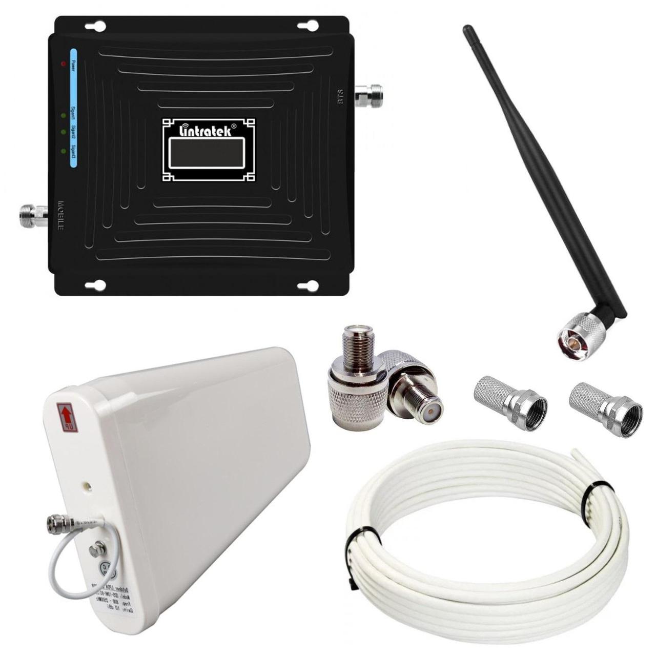 Репітер підсилювач мобільного зв'язку і інтернету Lintratek KW19L-GDW GSM 3G 4G 900 1800 2100 МГц (10/I дБі), фото 1