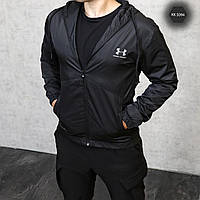 Мужская беговая фирменная Спортивная Куртка Ветровка Under Armour Black Edition Большой Ассортимент Брендов