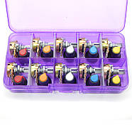 Набір змінних резисторів із ковпачками (10 шт.). Потенціометри WH148 з різними номіналами Ардуїно., фото 3