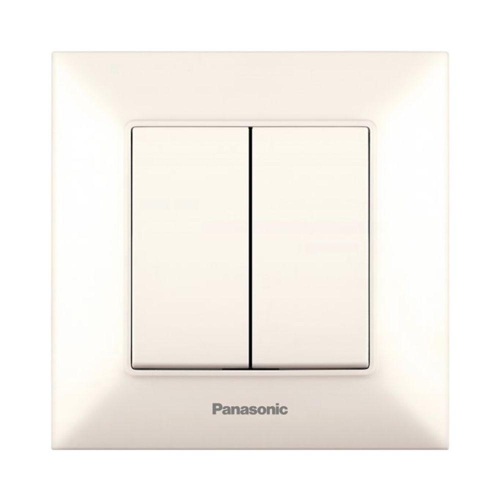 Вимикач двоклавішний Panasonic Arkedia Slim кремовий, фото 1