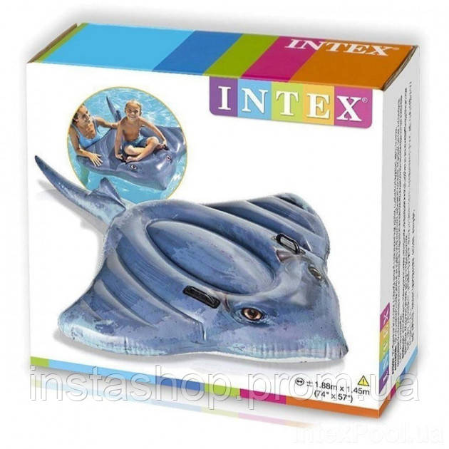 Плотик надувной Intex Скат 145x188см Синий (57550) IP, код: 2658576 - фото 4 - id-p2070724262