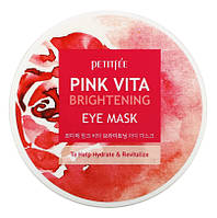 Освітлювальні патчі з дамаською трояндою Petitfee Pink Vita Brightening Eye Mask 60 шт.