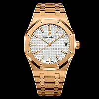 Чоловічий наручний годинник Audemars Piguet Royal Oak Gold White клас ААА механіка Адемар Піге Роял Оак