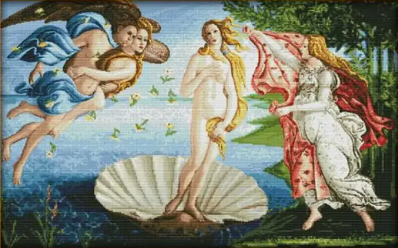 Набір для вишивання за нанесеною на канву схемою"The Birth of Venus". AIDA 14CT printed 110*71 см