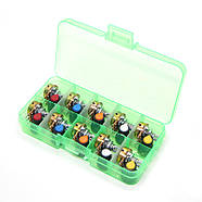 Набір змінних резисторів із ковпачками (10 шт.). Потенціометри WH148 з різними номіналами Ардуїно., фото 2