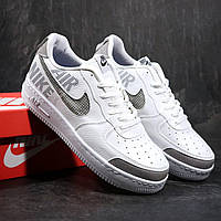 Красивые Стильные многофункциональные повседневные кроссовки Модель Nike Air Force 1 Low LV8 2 White and Grey