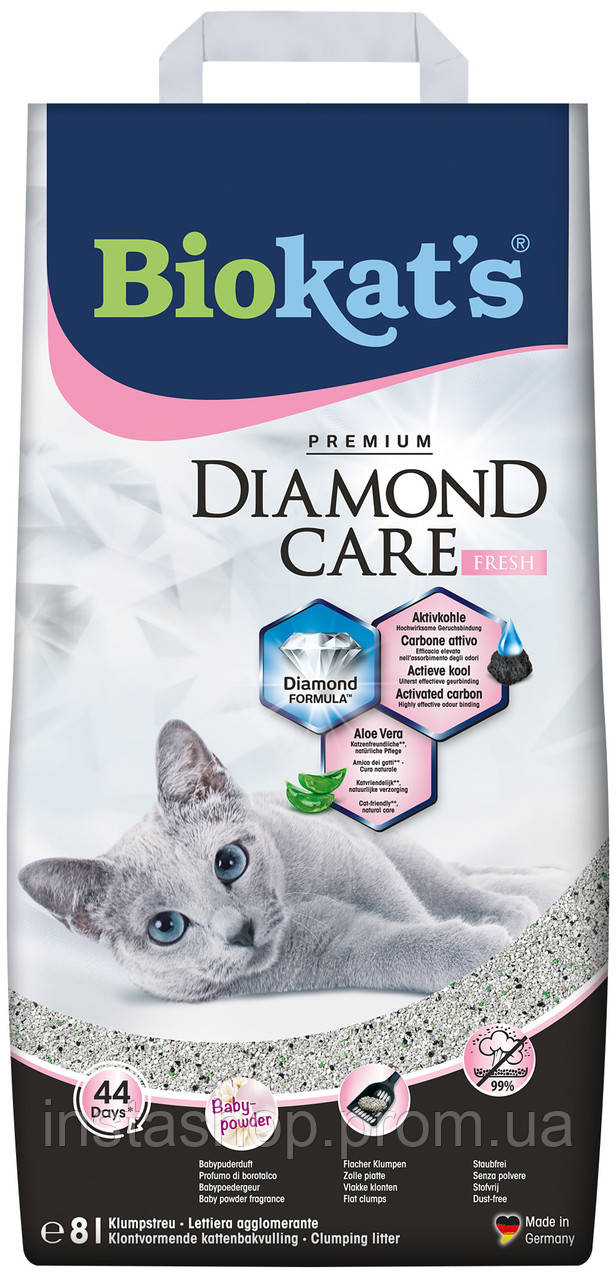 Наполнитель для кошачьего туалета Biokat's Dimond Care Fresh Бентонитовый комкующий 8 л (4002 IP, код: 7623688 - фото 1 - id-p2070781762