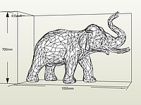PaperKhan Конструктор із картону слон мамонт пазл орігамі papercraft 3D фігура полігональна набір подарок сувенір антистрес