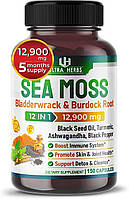 Добавка премиум-класса для поддержки иммунной системы Ultra Herbs Organic Sea Moss 150 капсул