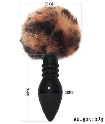 Анальна пробка силіконова хвіст Flight of Fancy Alternative леопардовий принт бурий