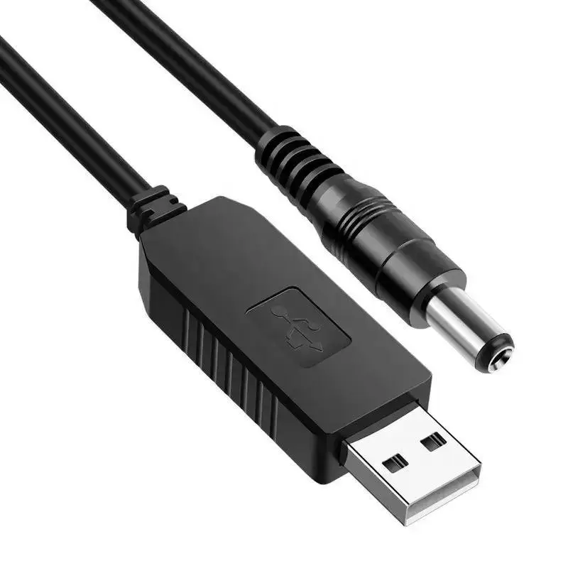 Кабель шнур 5v на 12v, з перетворювачем для роутера DC 5.5 х 2.1 від павербанка usb
