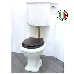 Унітаз в ретро стилі з середнім бачком на трубі Simas Arcade горіх бронза