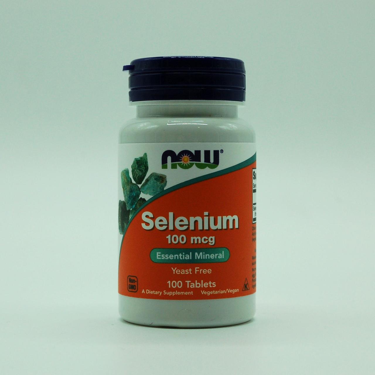 Селен, Now Foods, без дріжджів, 100 мкг, 100 таблеток
