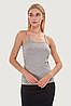 Бавовняна  жіноча майка на тонких  бретелях сіра  Si e Lei 1430, фото 2