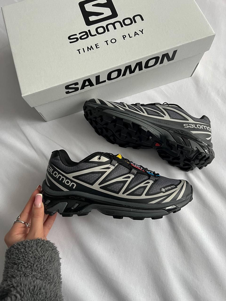 Зимові Чоловічі Кросівки Salomon XT-6 Advanced Gore-Tex Grey / Саломон ХТ-6 Адванст Гор Текс Сірі з Чорним