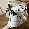 Кросівки Nike Air Force 1 07 low Utility Ultra White Black Найк Аїр Форси чорно-білі кеди низькі шкіряні жіночі чоловічі, фото 8