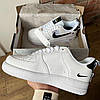 Кросівки Nike Air Force 1 07 low Utility Ultra White Black Найк Аїр Форси чорно-білі кеди низькі шкіряні жіночі чоловічі, фото 7