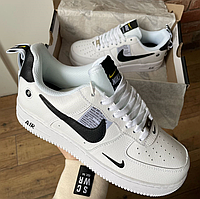 Кроссовки Nike Air Force 1 07 low Utility Ultra White Black Найк Аир Форс белые мужские женские 36