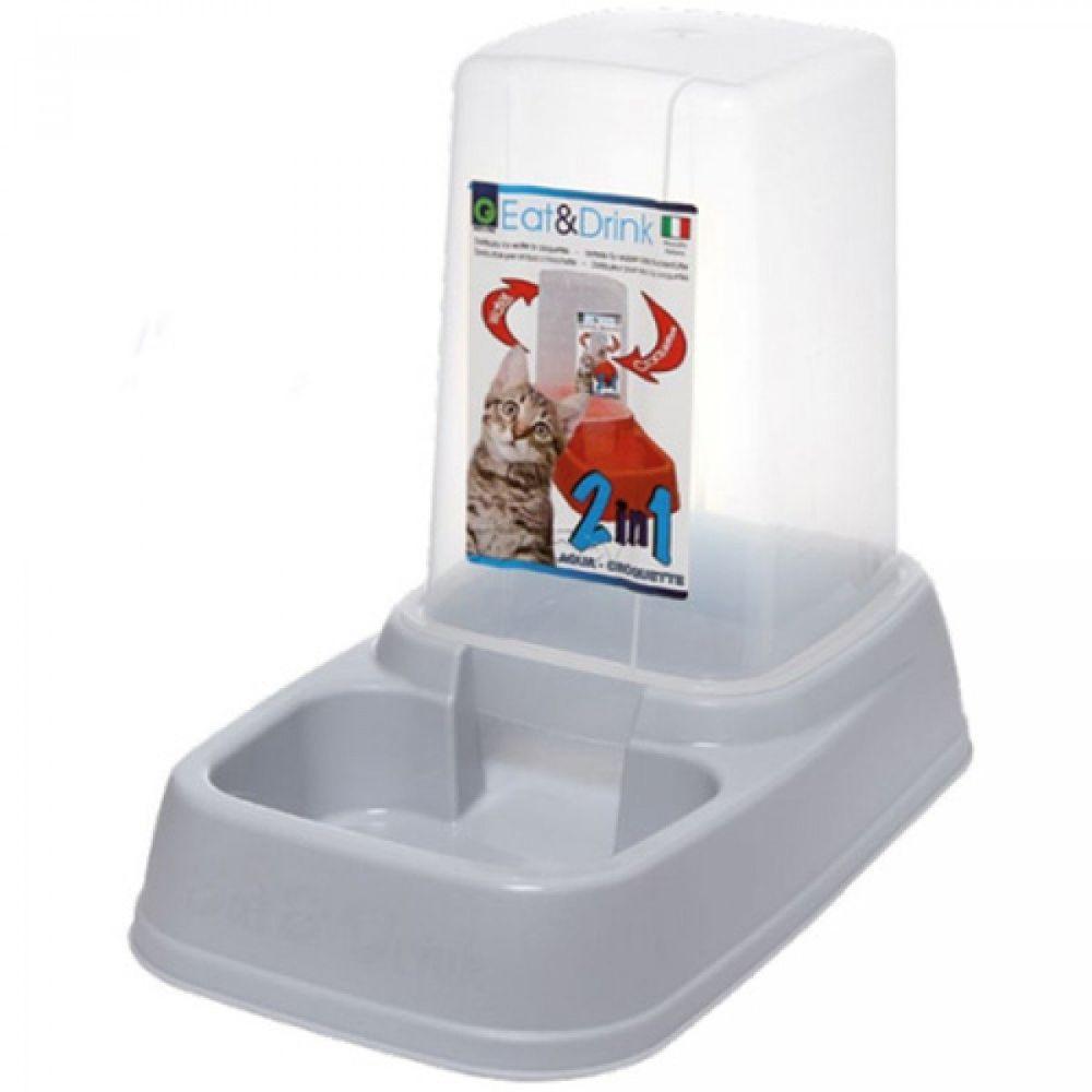 Диспенсер для корму або води Georplast Eat & Drink 33,5*20*27,5 см для кішок і собак, об'єм 3,7 л, колір в асортименті (10091), фото 1