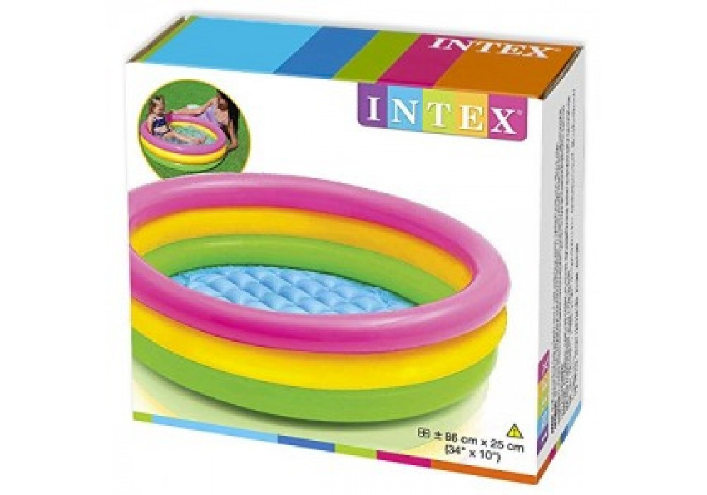 Детский надувной бассейн Intex 57412-2 «Радужный», 114 х 25 см, с шариками 10 шт, подстилкой, IP, код: 2584958 - фото 7 - id-p2070782228