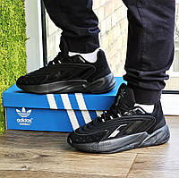 Кроссовки мужские Adidas Ozelia чёрные, кроссы Адидас с амортизацией (размеры в описании)